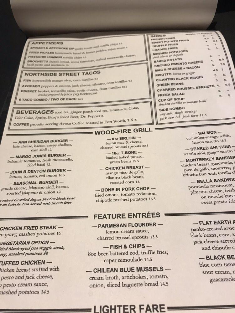 Menu at GreenHouse Restaurant, Denton