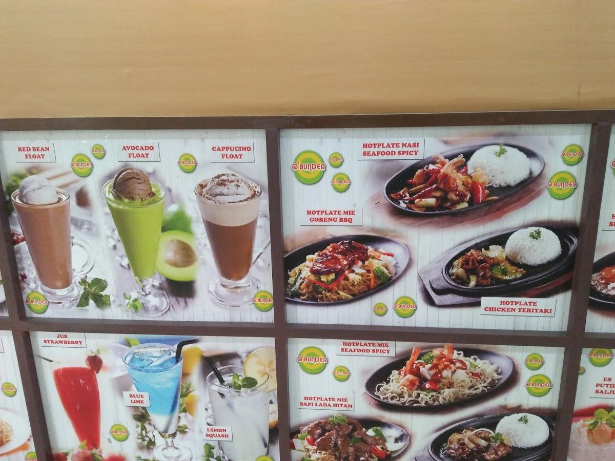 Menu at O'BUNDER HOT PLATE restaurant, East Jakarta