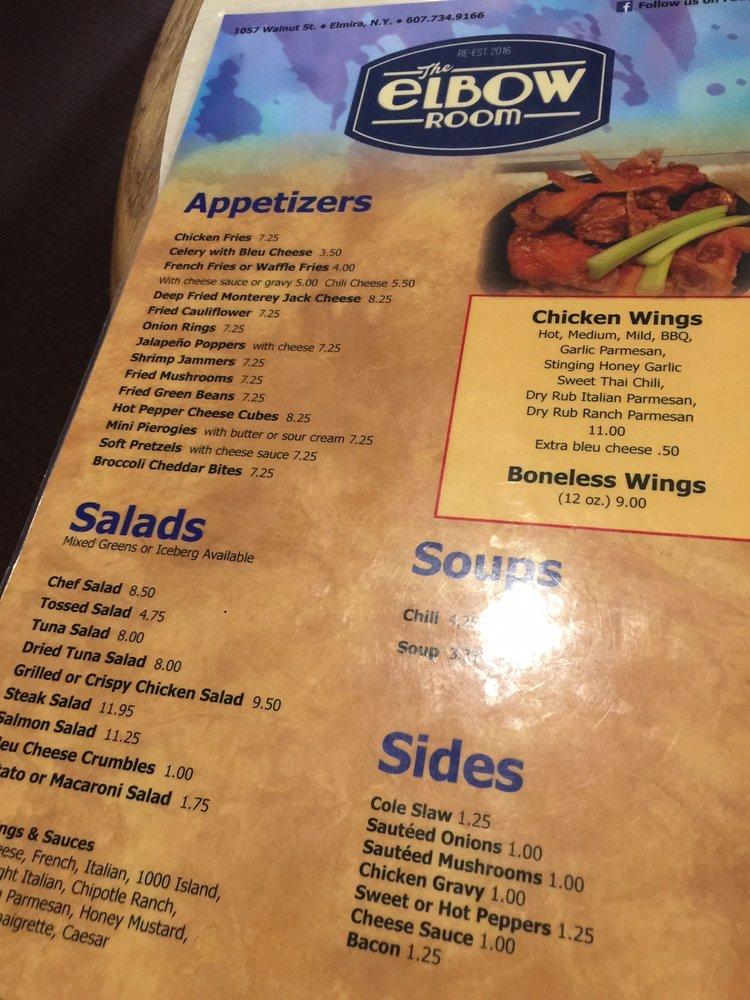 Menu at Elbow Room pub & bar, Elmira