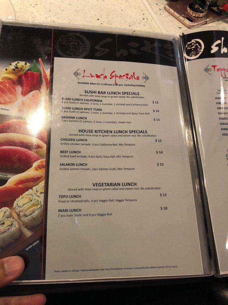 Menu at SHIKI SUSHI TEPPAN BBQ & SPORTS BAR, San Bernardino