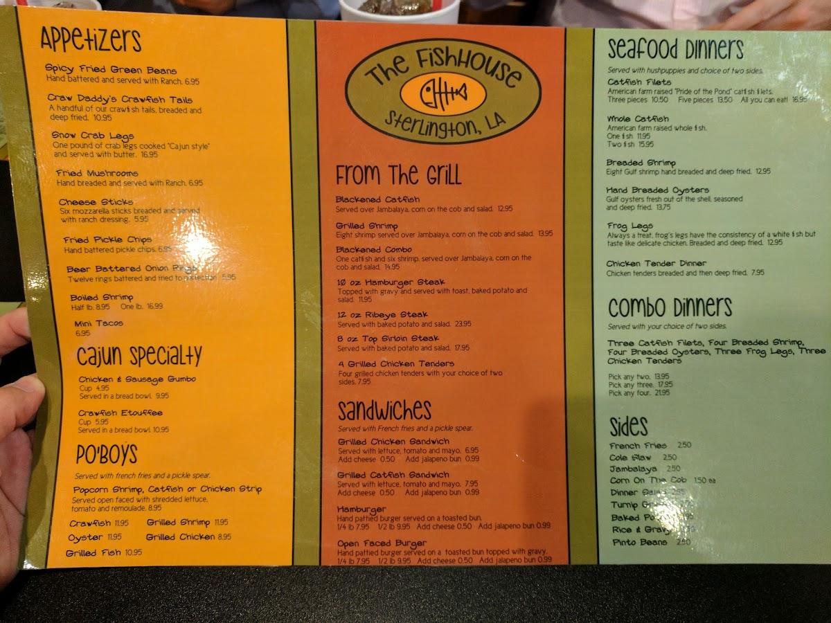 Menu at The Fish House restaurant, Monroe, 8823 US165 6