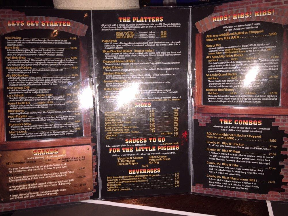 Carta de barbacoa Smokin' Al's, Massapequa Park