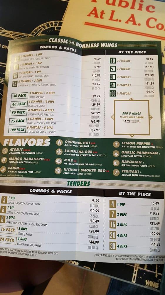 Carta del restaurante Wingstop, Nampa, 12th Ave Rd Ste 140