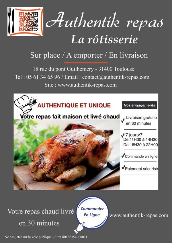 Menu at Authentik repas restaurant, Toulouse