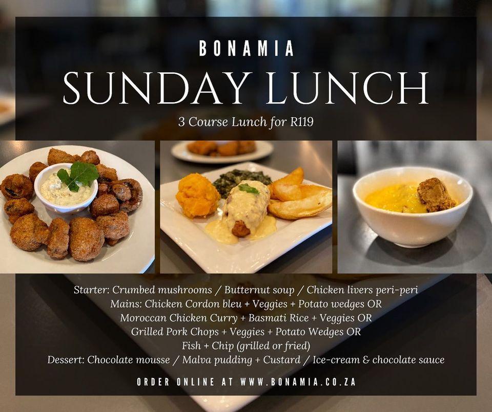 Menu at Bonamia Restaurant, Port Elizabeth