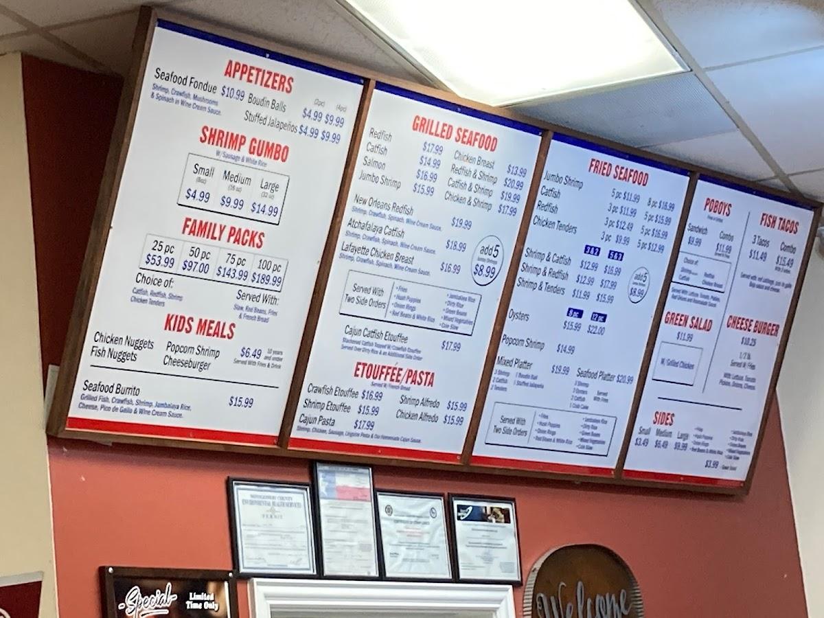 Menu at Louisiana Fish House restaurant, Spring