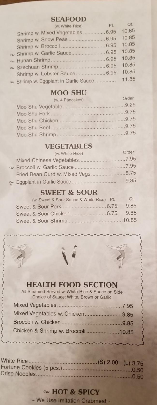 Menu at Panda Garden restaurant, Stuart