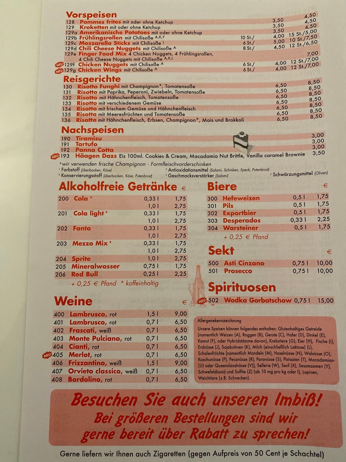 Menu at Pizza Express Venezia Günzburg, Günzburg