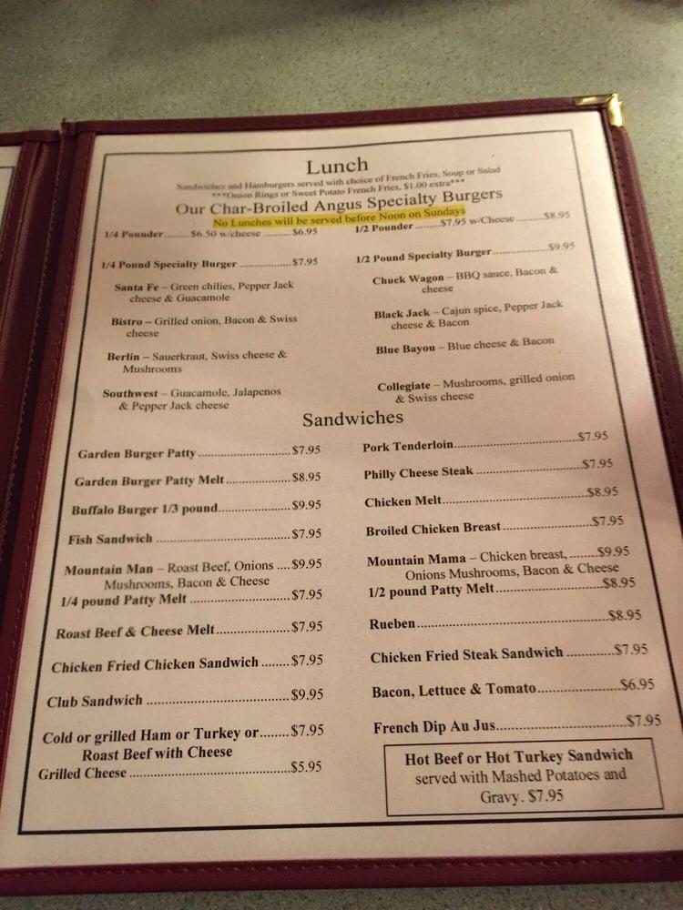 Menu at Jan's Restaurant, Buena Vista