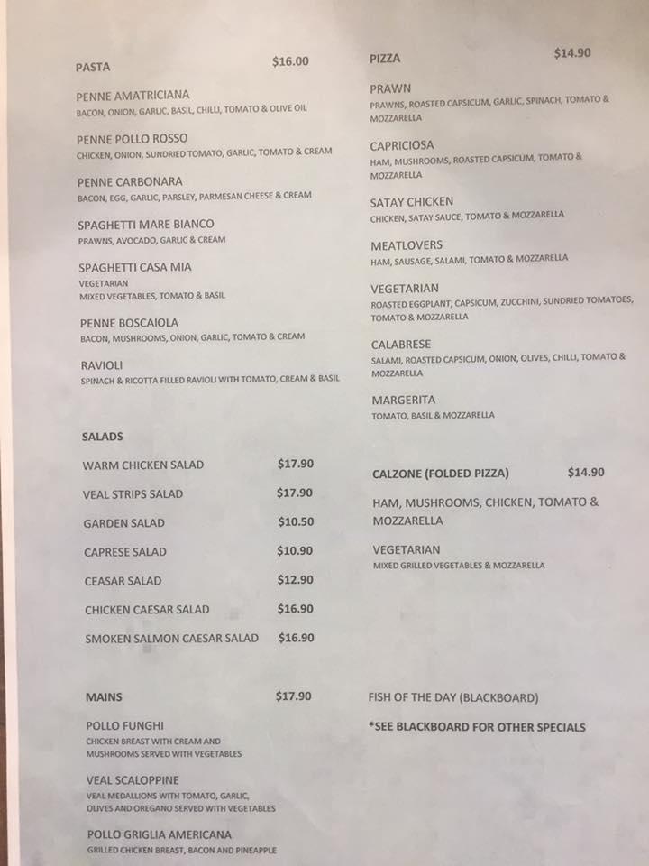 Menu at Celestino Cafe Bar Torrefazione, Fyshwick