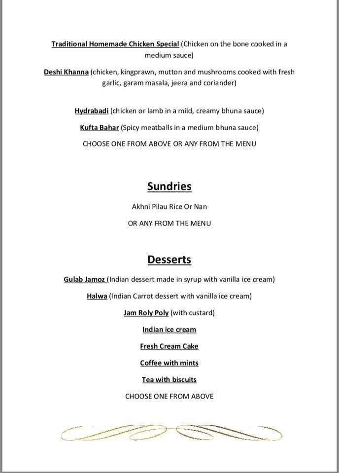 Menu at Saffron Garforth restaurant, Leeds, 11 Main St
