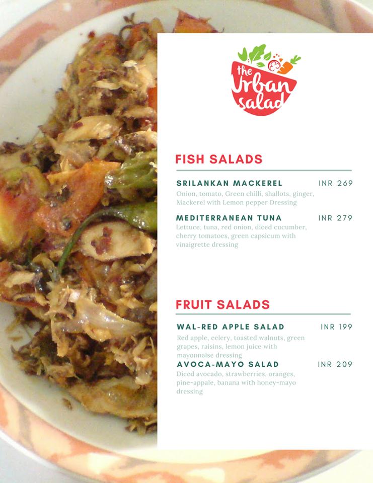 Menu at The Urban Salad, Coimbatore, Vetrivel Nagar