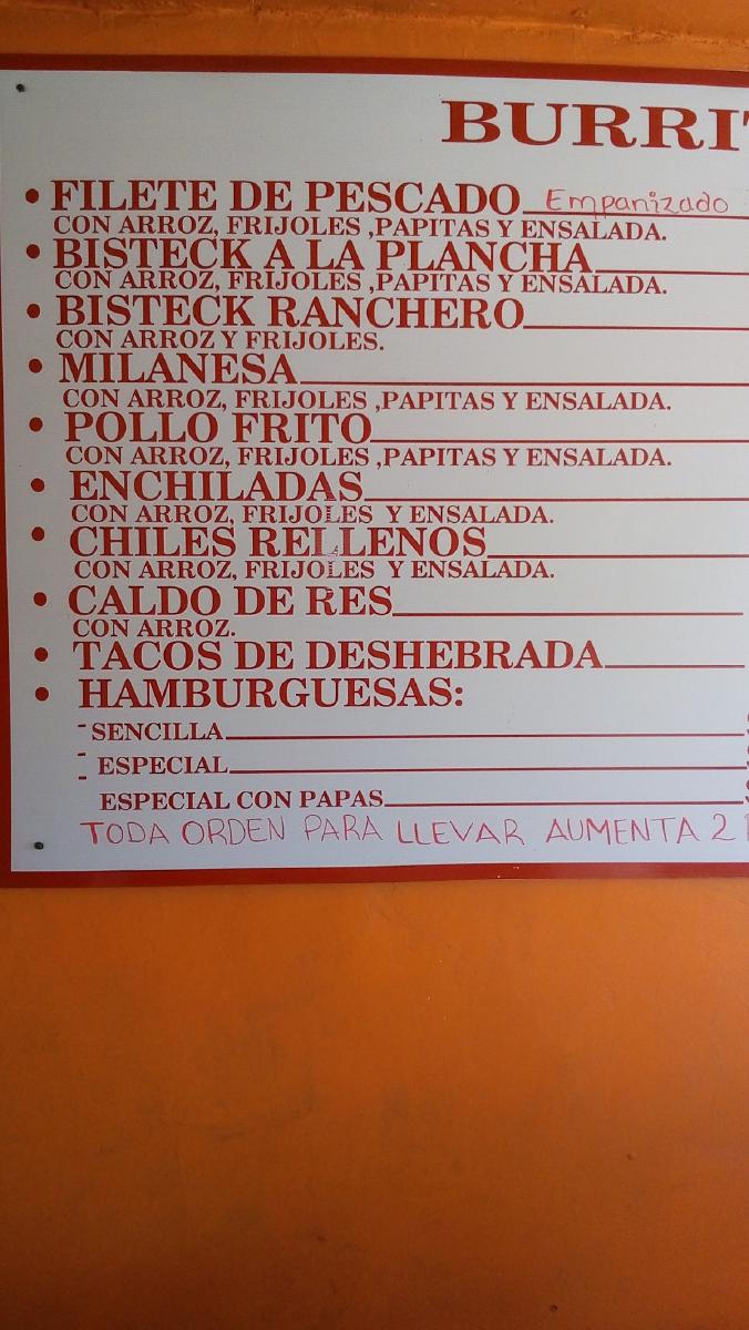 Carta del restaurante Burritos Dany, Ciudad Juarez, Av. del los Montes