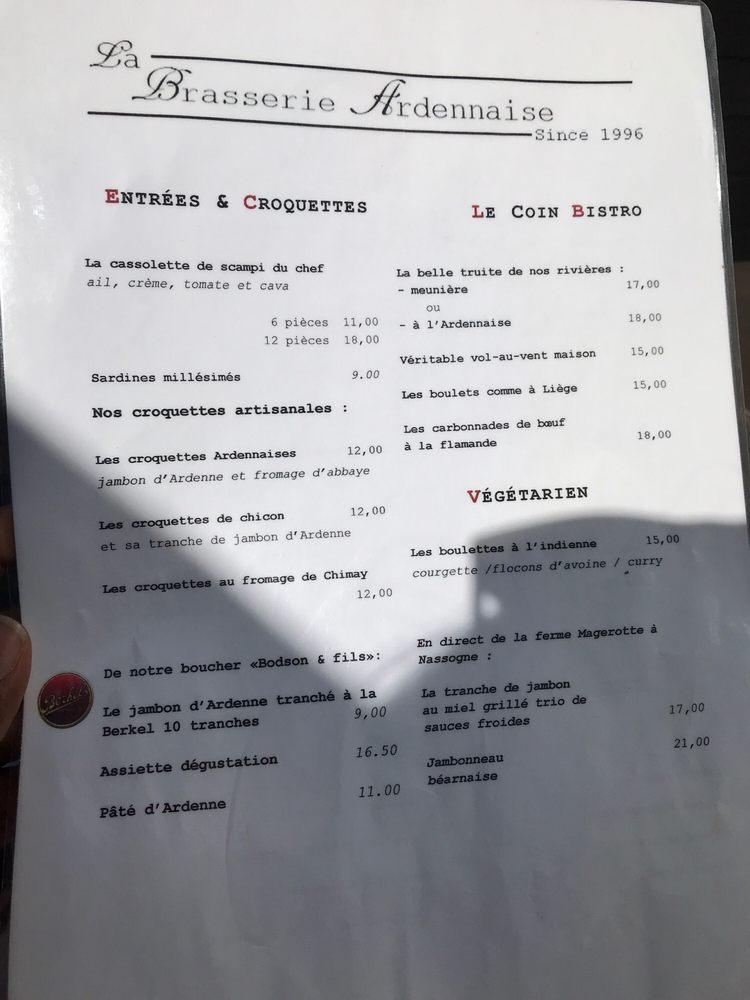 Menu au La Brasserie Ardennaise Durbuy, Durbuy