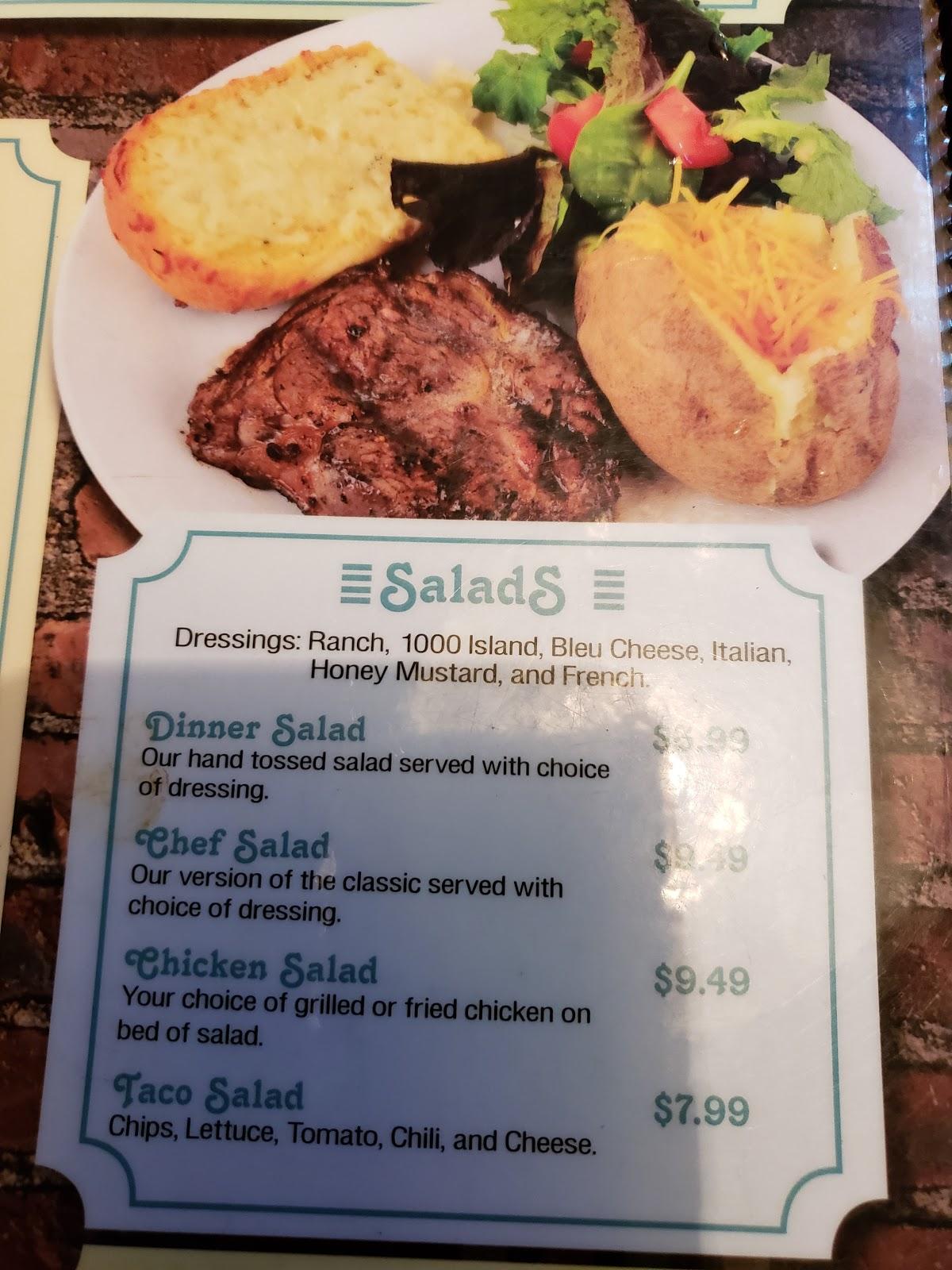 Menu at Cedar Lounge steakhouse, Morrilton