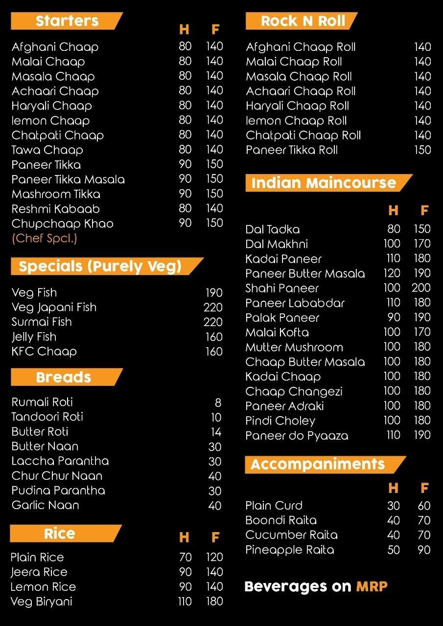 Menu at Chup Chaap, Noida