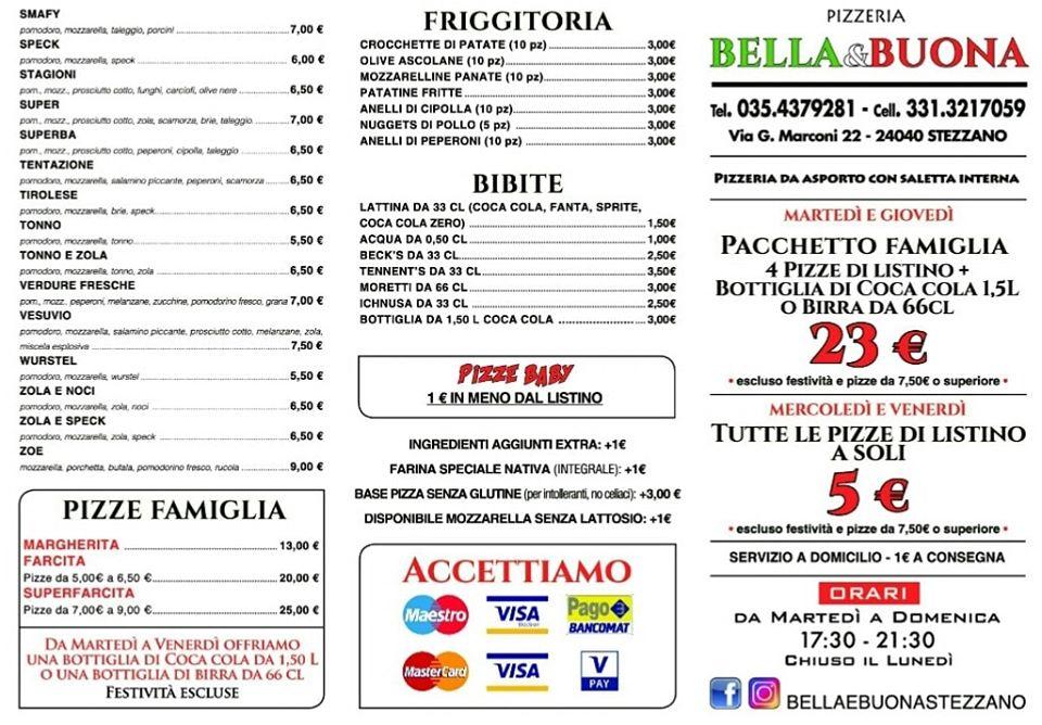 Menu At Pizzeria Bella E Buona Stezzano