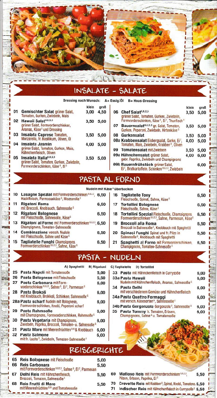 Speisekarte von Pizzeria Roma, Gardelegen