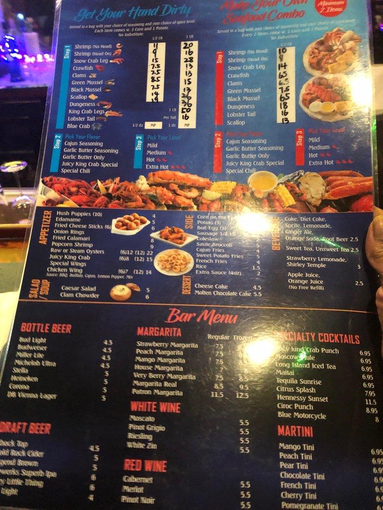 Menu at Juicy King Crab House restaurant, Hampton