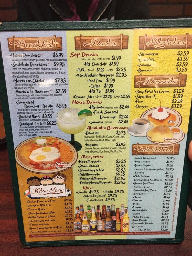 Menu at Taqueria Jalisco Mexican Grill restaurant, Aurora, E Hampden Ave Ste 132
