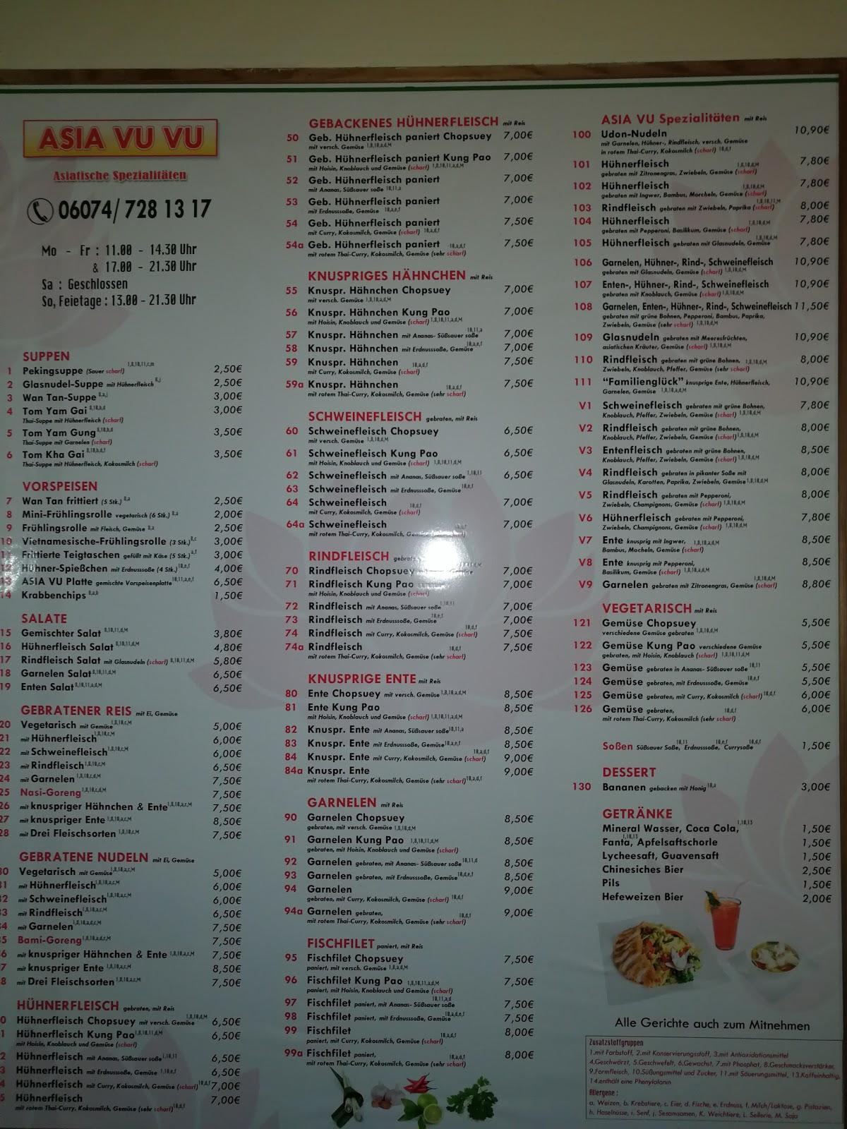 Venloer Imbiss - Asia China Imbiss Menu at China-Imbiss Asia Vu-Vu, Rödermark