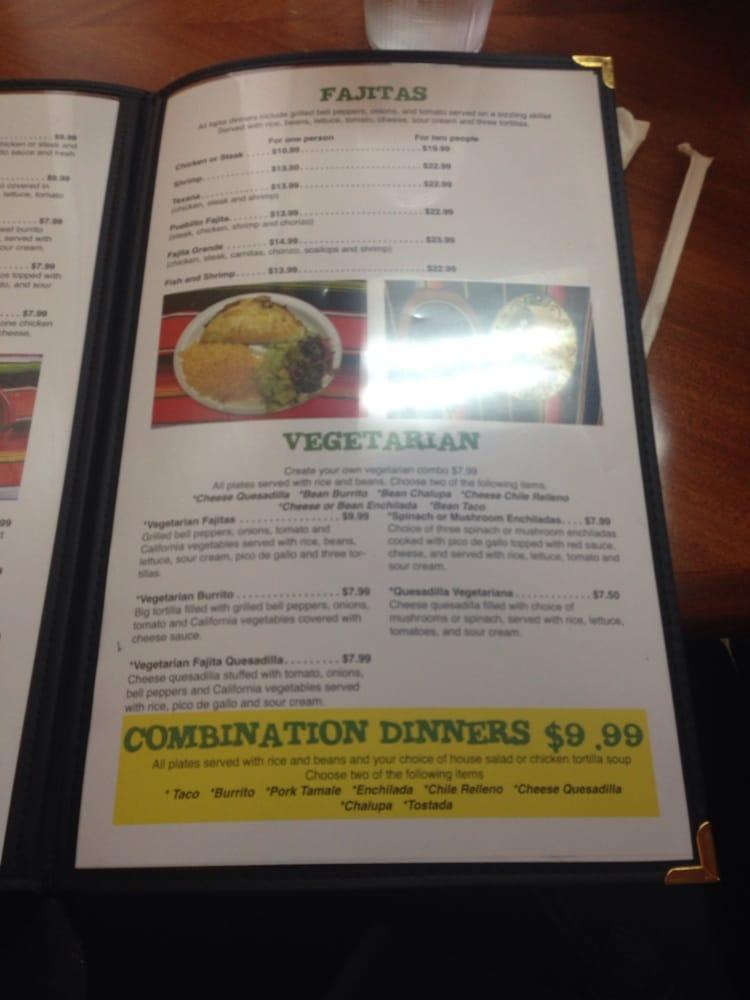 Menu at El Pueblito Mexican Cuisine restaurant, Uhrichsville