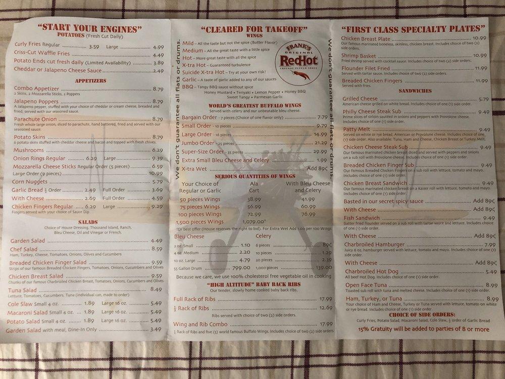 Menu at Flyers Wings & Grill restaurant, Orlando, W Colonial Dr