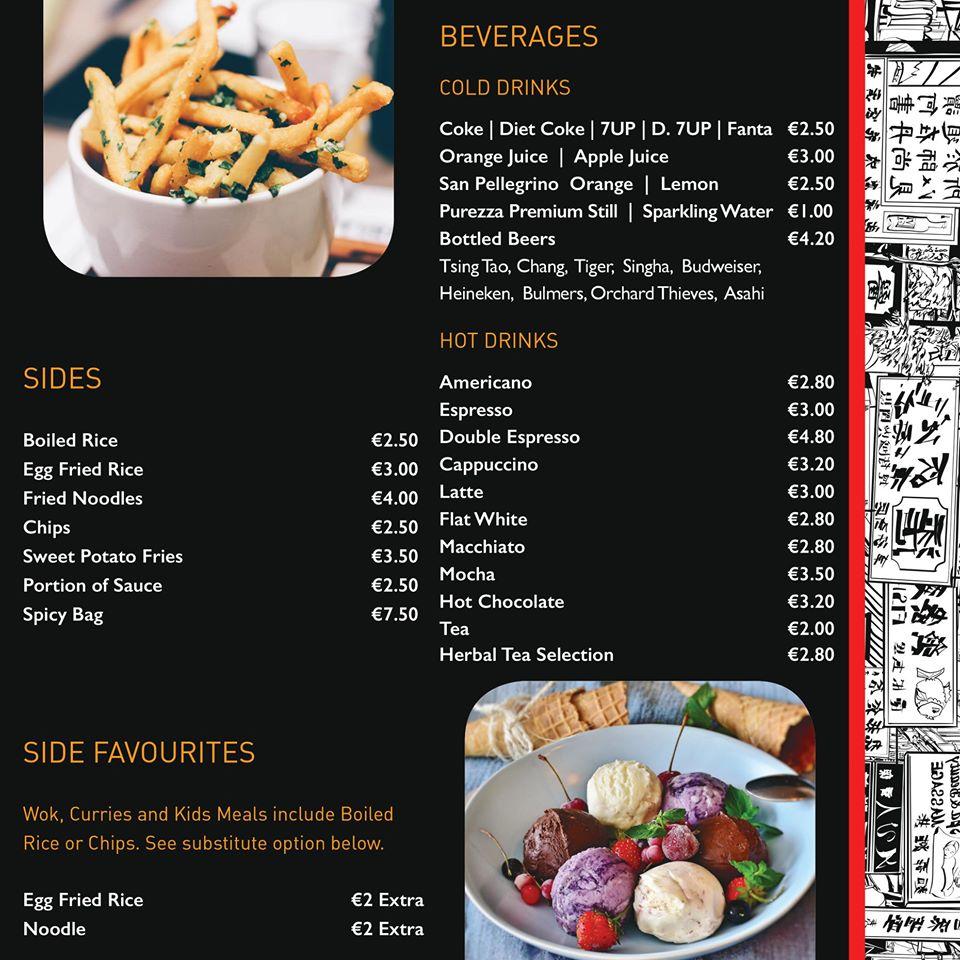 Menu at Samyo Asian Food restaurant, Galway