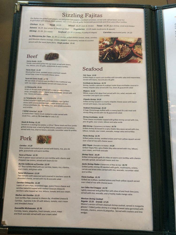 Menu at Tequila Grill & Cantina pub & bar, Charlotte Hall