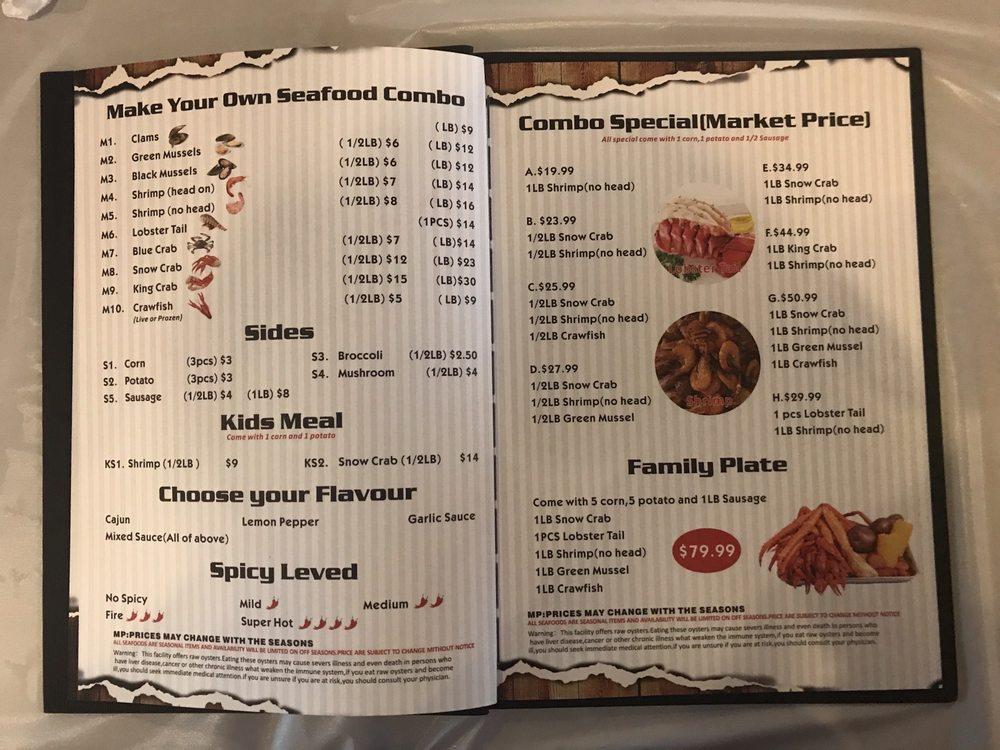 Menu at Craving Crab restaurant, Tulsa