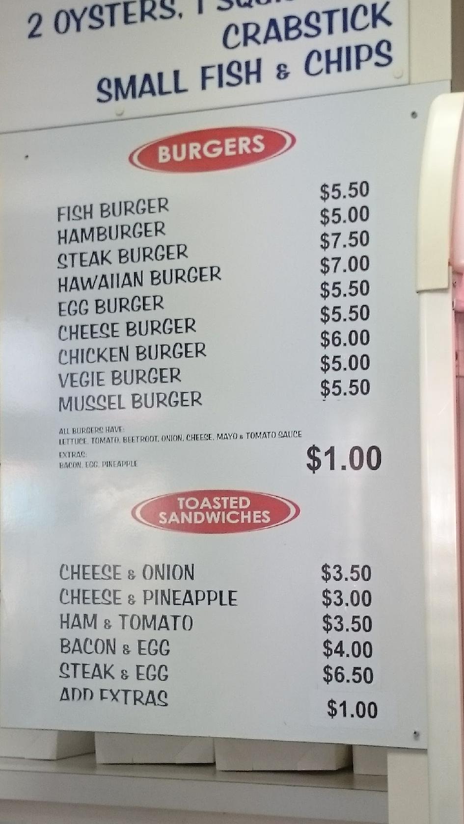 Menu at Seafood Bazaar Te Rapa restaurant, Hamilton, 64 Mahana Rd