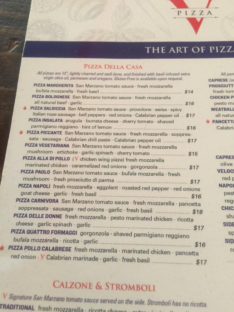 Menu at V Pizza & Flask&Cannon Jax Beach pizzeria, Jacksonville Beach