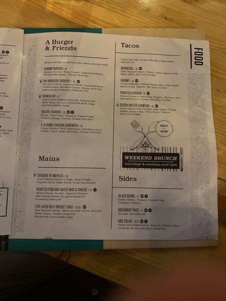 Menu at Punch Bowl Social Indianapolis pub & bar, Indianapolis, 120 S
