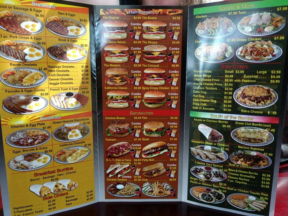 Menu at Yellow Basket Burgers fast food, Victorville