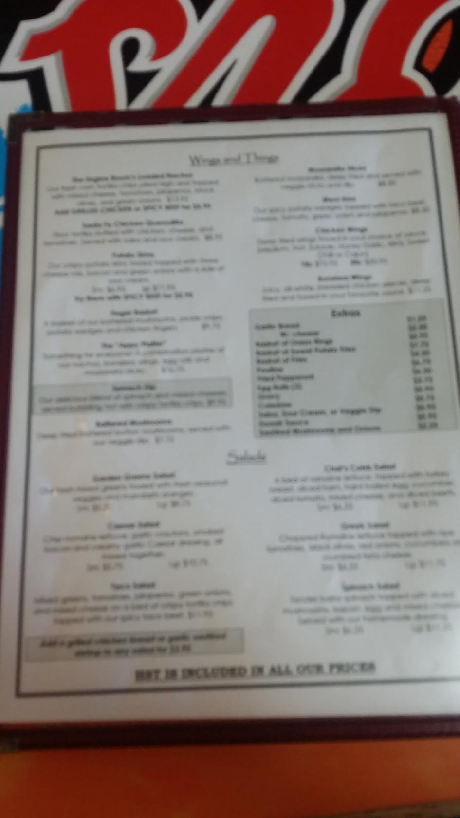 Menu at Engine Room Pub, Truro