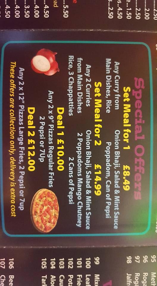 Menu at Natural Spice fast food, Elland