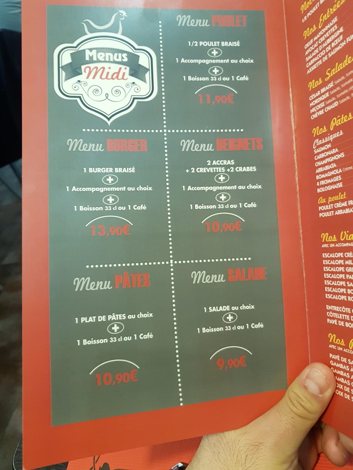 Menu au Le Poulet Braisé restaurant, Évry