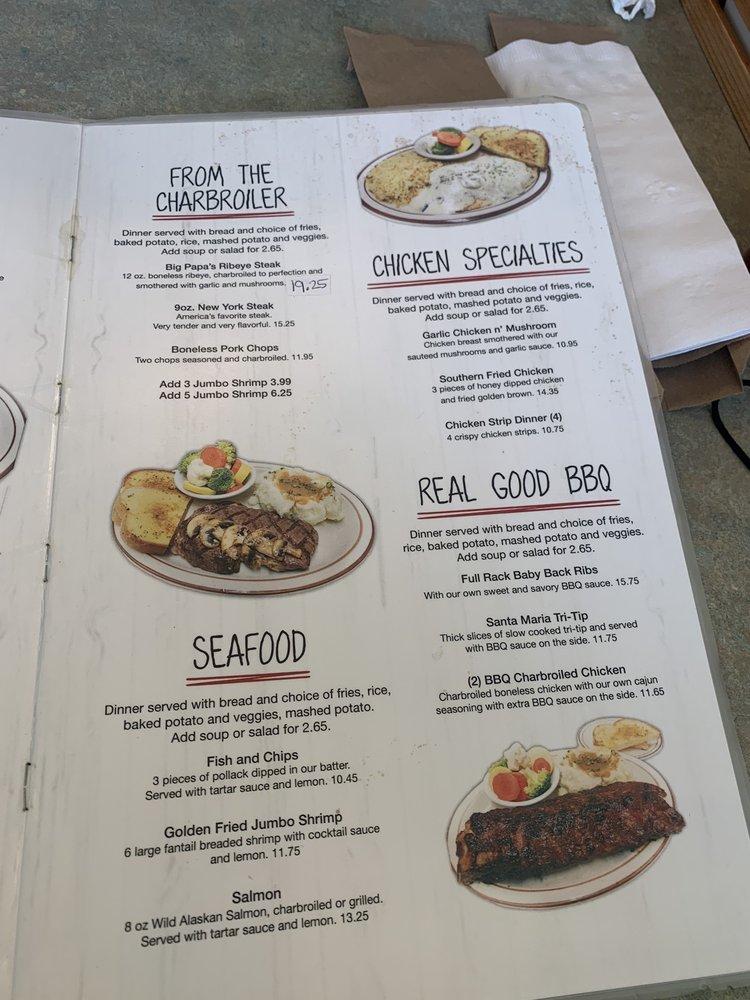 Menu at Brooks Ranch restaurant, Atwater