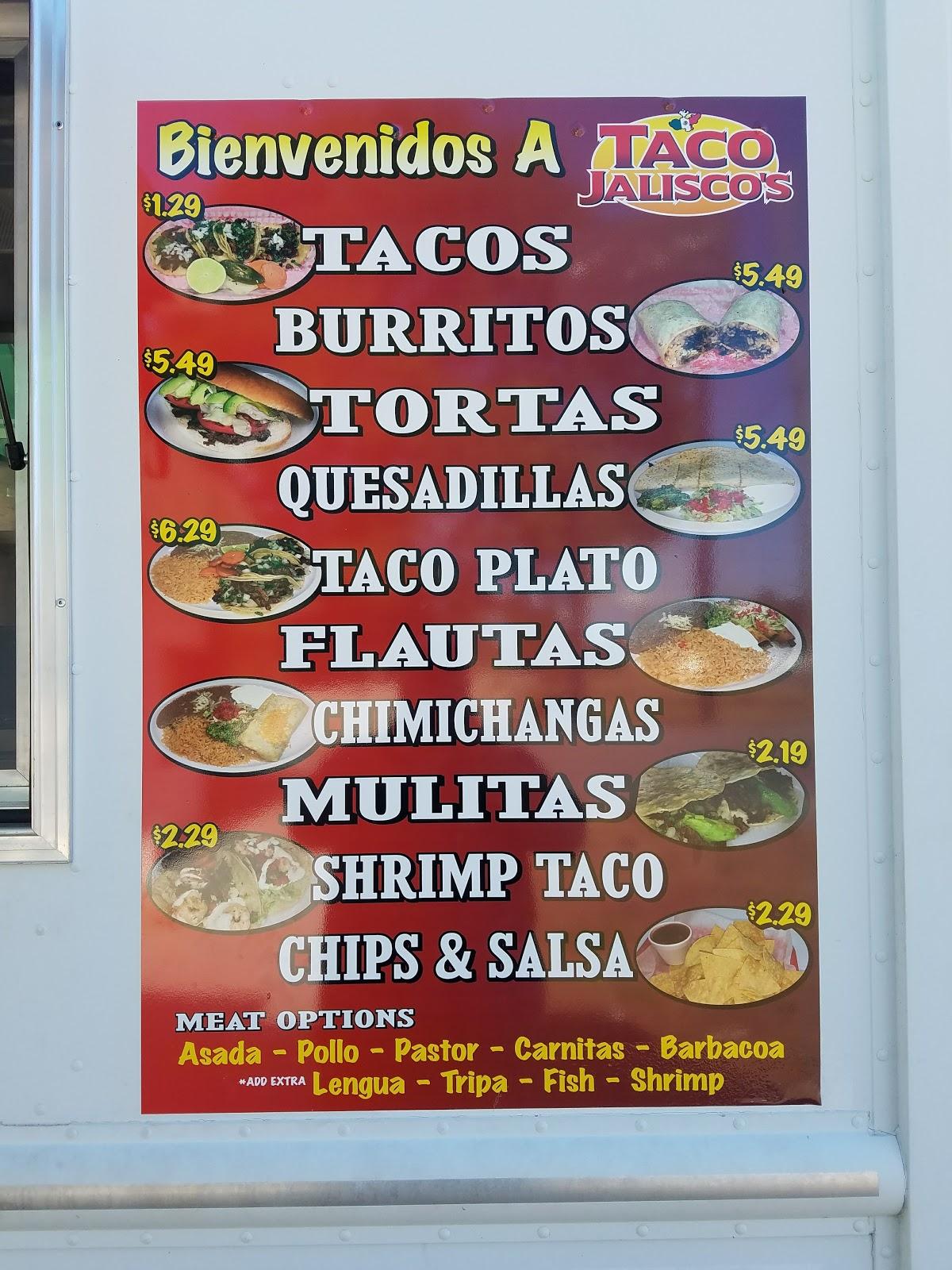 Carta del restaurante Taco Jalisco, Cartersville, 199 N Morningside Dr