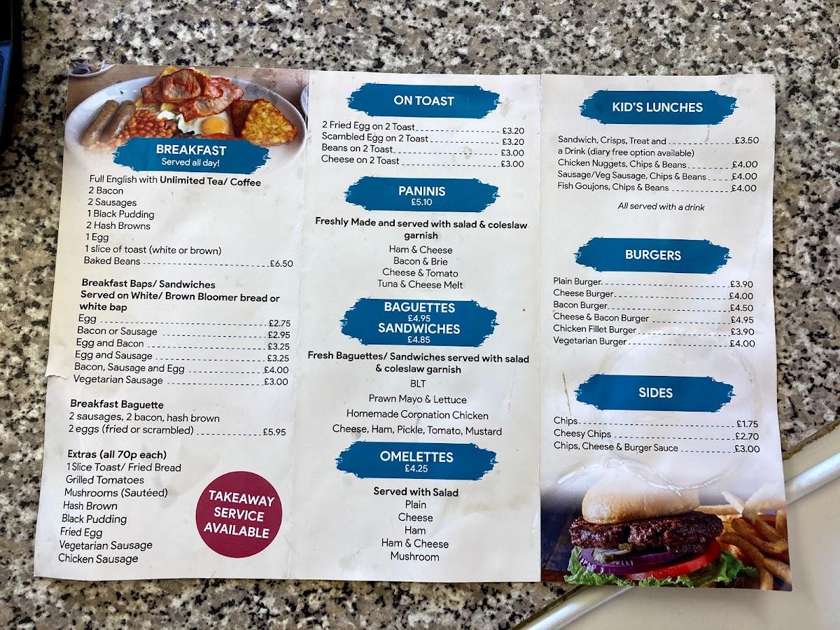 Carta de White's Windmill Cafe, Chinnor
