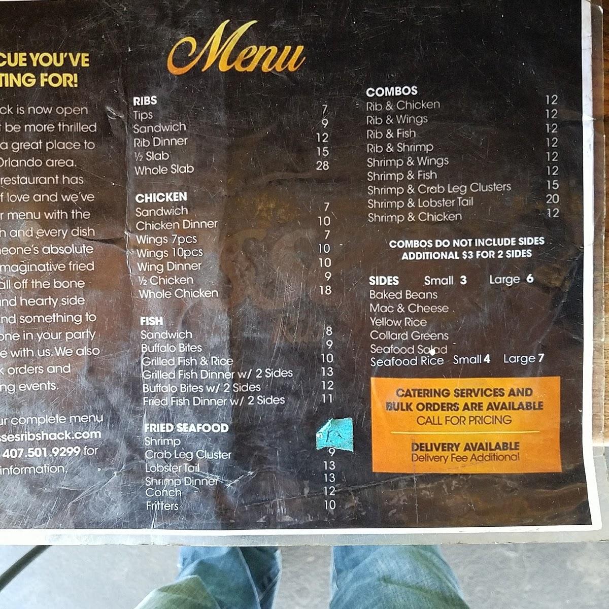 Menu at Jesse’s Rib Shack BBQ, Orlando, W Pine St