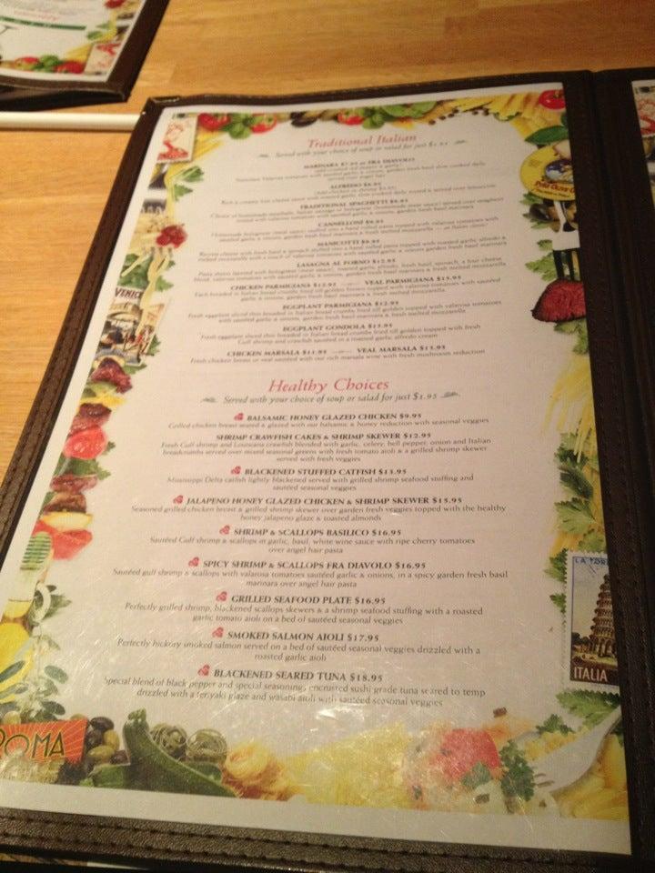 Menu at Salute Italian Restaurant, Gulfport