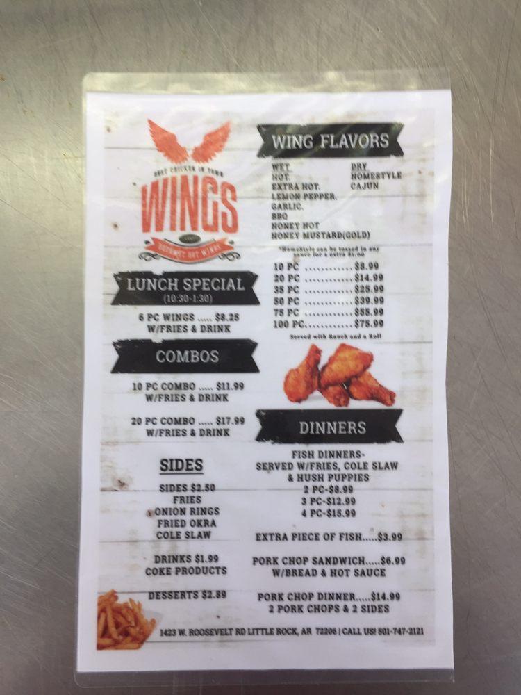 Menu at Wings Take Out restaurant, North Little Rock, E Broadway St