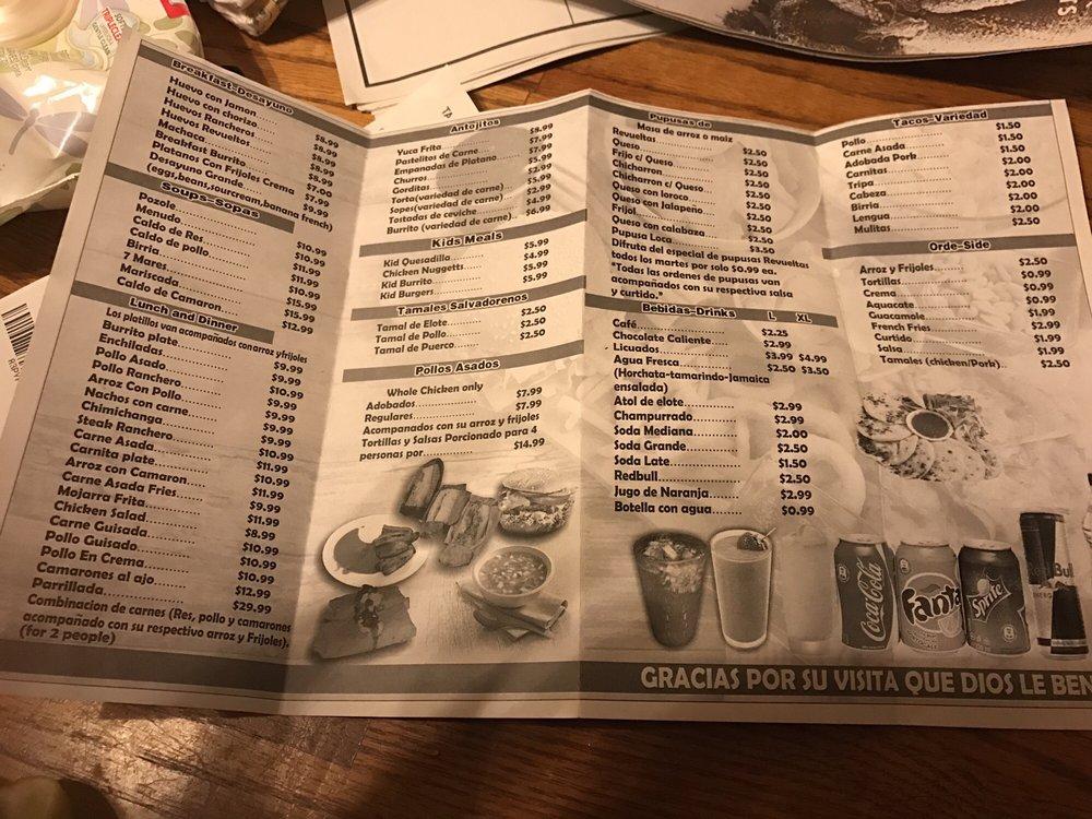 Menu at La Herradura Taqueria y Pupuseria restaurant, Federal Way