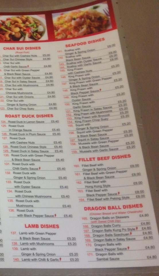 Menu at Fortune Kitchen fast food, Nottingham