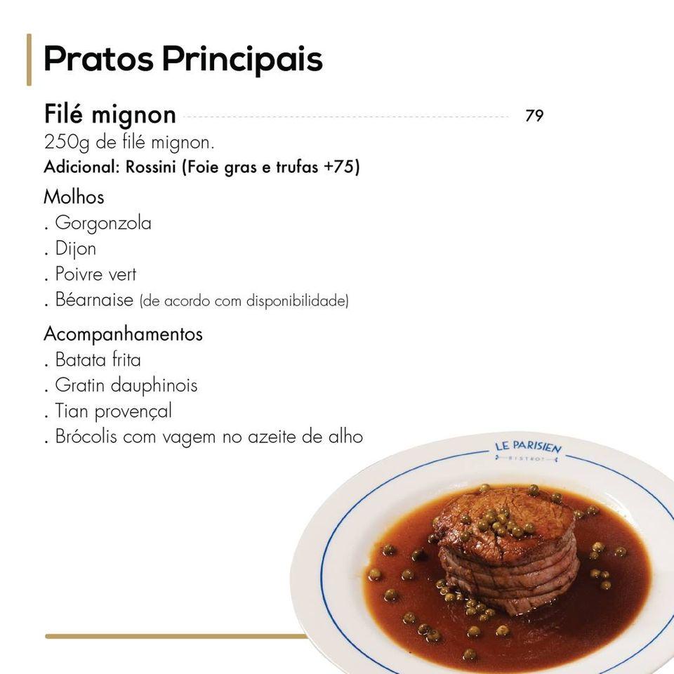 LE PARISIEN BISTROT MENU visual data 2