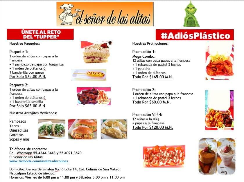 Menu at El señor de las Alitas restaurant, Naucalpan