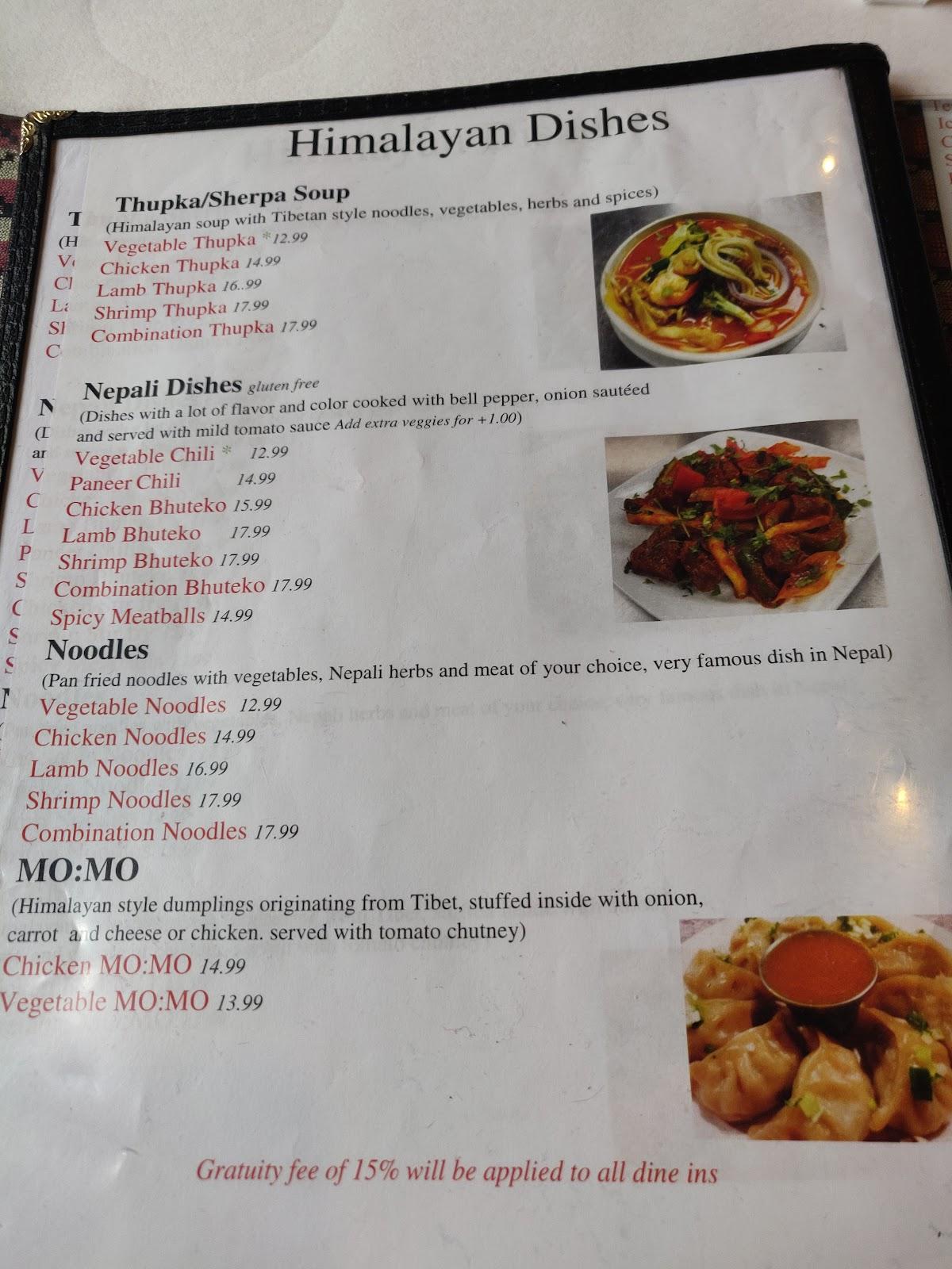Menu at Guru's Restaurant, Montrose