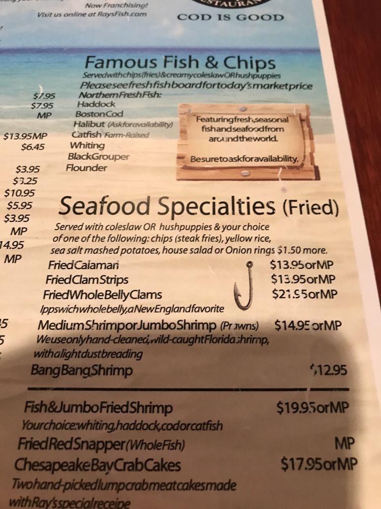 Menu at Adrian's Fish & Chips Restaurant, Apopka, 526 S Hunt Club Blvd