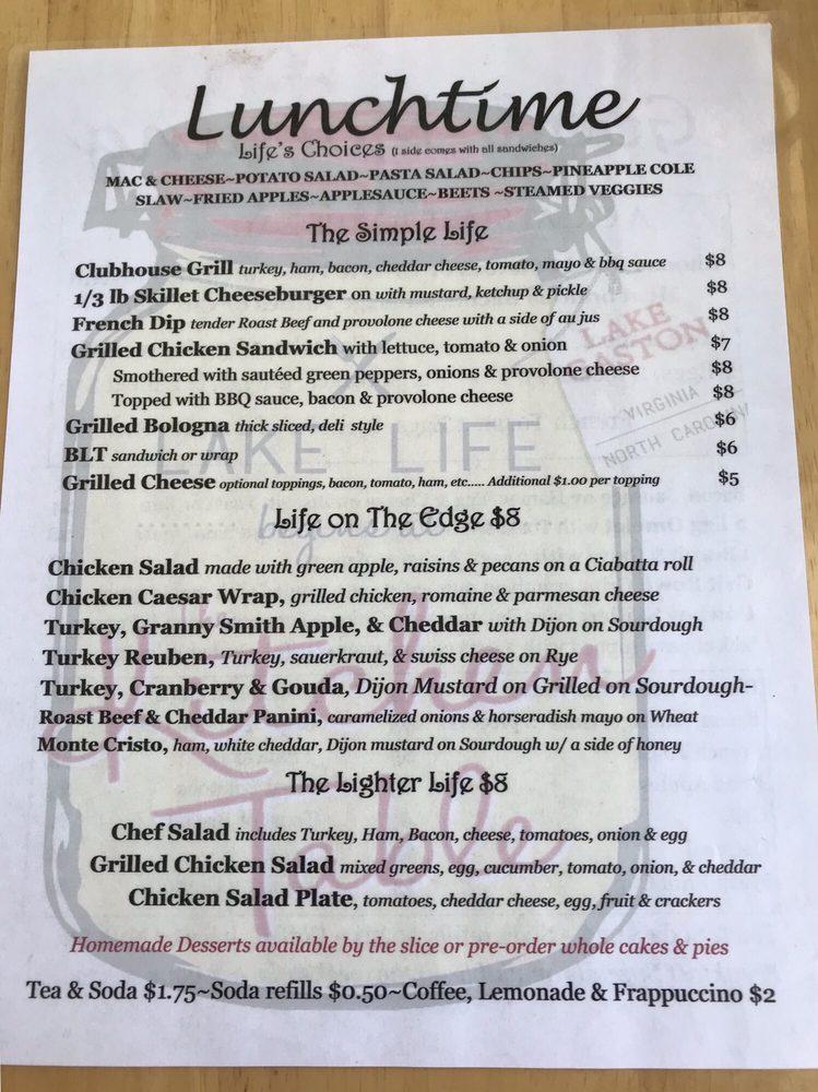 Menu at The Kitchen Table cafe, Gasburg